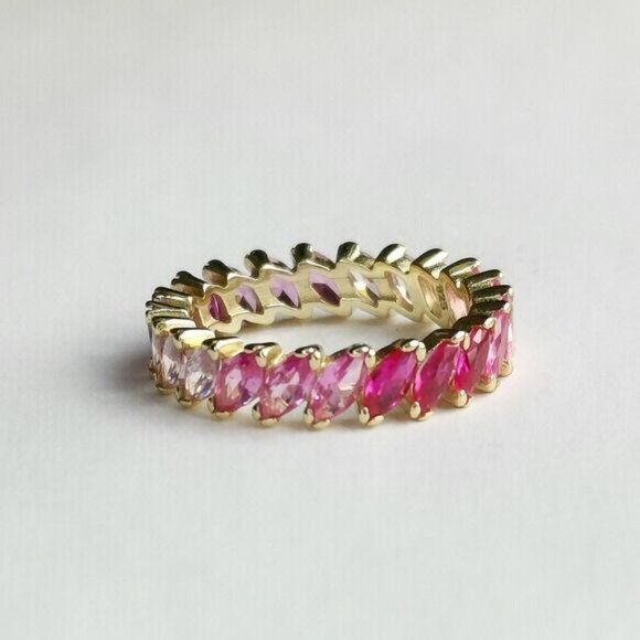 Spinel Eternity Band Ring in 14k Gold size 8 NEW - Picture 9 of 10